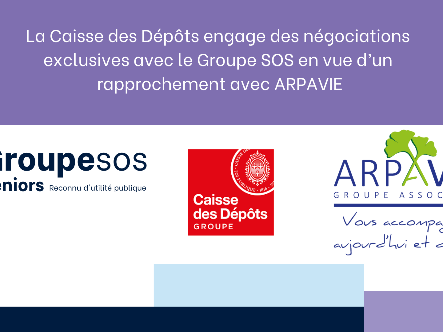Rapprochement avec l’association ARPAVIE : la Caisse des Dépôts choisit le Groupe SOS Seniors pour engager des négociations exclusives
