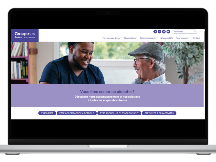 Groupe SOS Seniors - ARPAVIE : Un nouveau site plus intuitif, plus clair, plus proche des seniors et de leurs familles !