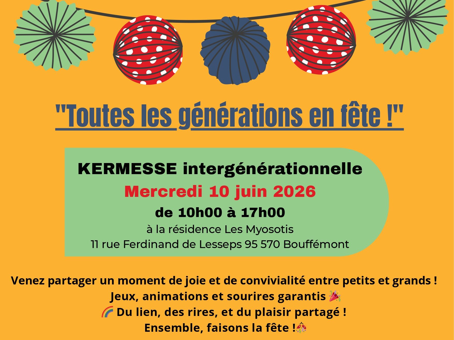 Kermesse intergénérationnelle à la résidence Les Myosotis 💙