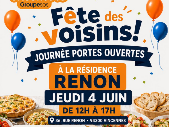 Fête des voisins - Portes Ouvertes à la résidence Renon 🥳
